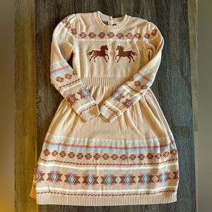 Gymboree, girls sweater dress, excellent condition, size 10 files, horses